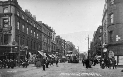 Calle del mercado, Manchester, c.1910